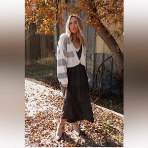 NWOT Miracle Gray and White Striped Women's Shrug Sweater